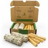 SALVIA | Kit Purificazione Casa | Salvia Bianca (2 pz) + Palo Santo (4 Bastoncini) | Incenso Naturale per Energia Positiva, Relax e Meditazione