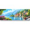 Bimkole DIY 5D Grande Diamond Painting Kit Completo Fai da Te Paesaggio, Città Sul Lago Pittura Diamante Punto Croce Strass Arte E Creazione Di Mosaico Decorazione Murale Artigianale 30x80 cm