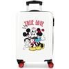 Disney Mickey True Love Trolley cabina Bianco 38x55x20 cms Rigida ABS Chiusura a combinazione numerica 34L 2,6Kgs 4 doppie ruote Bagaglio a mano