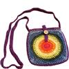 Generic Borsa piccola a spalla o tracolla arcobaleno, borsa fatta a uncinetto. Porta smartphone arcobaleno, porta fazzoletti, borsina, mini borsa. ARTICOLO ORIGINALE UNICO MOMpATchWORK