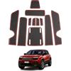 SHAOHAO Per Jeep Avenger 2023 2024 2025 tappetini in gomma console centrale antiscivolo porta bevande tappetino porta bevande, tappetino antiscivolo accessori jeep avenger rosso