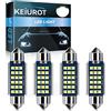 Keiurot Lampadina LED Festoon C5W 41MM Canbus Senza Errori 239 6418 578 Lampadina LED Festoon per Interni Auto Plafoniera Mappa Porta Cortesia Luci Targa Bianco 12V-24V, Confezione da 4
