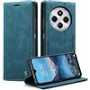 Cracedily Cover per Xiaomi Redmi 14C Case, Custodia Cover Pelle Premium Portafoglio con Porta Carte Magnetica Supporto Protezione Flip Case Custodia per Redmi 14C, Blu-verde