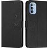 EATCYE Cover per Motorola Moto G51 5G, Flip Libro Libretto Custodia in Pelle PU per Motorola Moto G51 5G [Protezione Completa] [Slot per Scheda] [Funzione di Supporto] (#Nero)