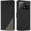 SONWO Cover per Xiaomi Poco X6 PRO 5G, Flip Caso in PU Pelle Case Cover Custodia con Slot per Schede e Supporto Stand per Xiaomi Poco X6 PRO 5G, Nero