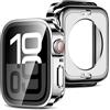 Amizee 2 in 1 Cover [2 Pezzi] Compatibile con Apple Watch Series 11/10 42mm con Vetro Temperato, PC Rigido Copertura Completa Custodia Protettiva per Apple Watch - Argento
