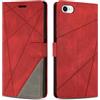SONWO Cover per iPhone SE 2022 / iPhone SE 2020, Flip Caso in PU Pelle Case Cover Custodia con Slot per Schede e Supporto Stand per iPhone 8 / iPhone 7 / iPhone 6, Rosso