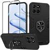 Btstring Cover per Honor X6 /Honor X8 5G /Honor 70 Lite con Pellicola Protettiva, Grado Militare Custodia con Cavalletto in Metallo Rotante a 360°, Hard PC Back Cover e TPU Bumper Antiurto Case- Nero