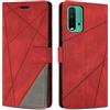SONWO Cover per Xiaomi Redmi 9T / Redmi 9 Power/Xiaomi Poco M3 Custodia, Flip Caso in PU Pelle Case Cover Premium Portafoglio Custodia per Xiaomi Redmi 9T / Redmi 9 Power/Xiaomi Poco M3, Rosso
