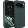 kwmobile Custodia Compatibile con Google Pixel 9 PRO Cover - Protezione Back Case Morbida - Silicone TPU Effetto Metallizzato Petrolio Metallizzato