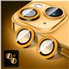 Kucheed Proteggi Obiettivo Fotocamera Glitterato Compatibile con iPhone 16/iPhone 16 Plus, Adesivi per Copertura Fotocamera in Vetro Temperato, Anelli in Lega con Allineamento Automatico