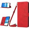 Mo-Somnus Custodia a portafoglio per Google Pixel 8a, Custodia Flip Pelle Portafoglio Libro Cover con cordino tracolla Supporto Stand Slot per Schede Compatibile con Google 8a - Rosso