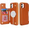 SailorTech per iPhone 11 Custodia per telefono con porta carte di credito, iPhone 11 Custodia con slot per carte di credito mag safe Portafoglio Zipper per uomo - Marrone