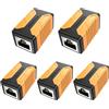 MOGOOD Accoppiatore Ethernet, 5 Pezzi Accoppiatore RJ45, Adattatore Internet da Femmina a Femmina Compatibile con Cat8, Cat7, Cat6, Cat5e, Cat5