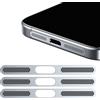 GIOPUEY Adesivo Antipolvere a Rete per iPhone 13 PRO Max, 3 Pezzi Altoparlante di Protezione Integrato e Porta di Ricarica, Anti Dust - Silver