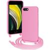 FERLAN Custodia per Samsung Galaxy A22 5G Cover con Cordino,Rosa Silicone Antiurto TPU Morbido Case Corda Collana Necklace Regolabile Stylish con Catena Ultra Sottile Cover per Samsung Galaxy A22 5G,Rosa