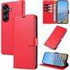 KKEIKO Cover per Samsung Galaxy S25 Plus, Antiurto Custodia in PU Pelle con Blocco RFID, Magnetico Protettiva Cover per Samsung S25 Plus, Rosso