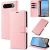 KKEIKO Cover per Google Pixel 9 Pro/Google Pixel 9, Antiurto Custodia in PU Pelle con Blocco RFID, Magnetico Protettiva Cover, Rosa