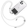 TBOC Cordino Catenella Laccio Strap Porta Cover [Bianco] con Toppa di Fissaggio [Nero] per Telefono Cellulare da Collo - Tracolla Catenina con cordini Accessori Telefoni Universale Laccetti
