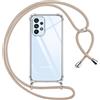 Pnakqil Cover per Samsung Galaxy A53 5G con Cordino, Trasparente Custodia con Laccio Tracolla Cellulare Girocollo Collana Protettiva per Samsung A53 5G 6.5 Pollic, Khaki