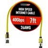 LINKUP Cavo patch Ethernet Cat8, certificato 40 Gbps, doppia schermatura, 2000 MHz (2 GHz), Cat8.1. Cavo LAN a prova di futuro compatibile con rete Cat7A, Cat7, Cat6A, 25G, 10G, 1G [giallo] - 2,1 m