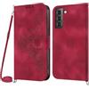 Netany Cover per Samsung Galaxy S22 Plus con Cordino, Flip Portafoglio Custodia in Pelle, [2 Porta Carte][Chiusura Magnetica],Custodia Libro Antiurto Cover con Laccio per Samsung S22 Plus (Rosso)