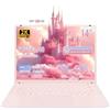 IUGNG Portatile Da 14,1 Pollici,Processore Celeron N5105,16GB,Sblocco Di Impronte Digitali,Tastiera Retroilluminata,Fotocamera Push-Pull,Win 11,Tipo-C,USB 3.0 * 3,BT 5.0 (Rosa, 16GB+256GB SSD)