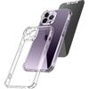iTemizer Cover trasparente per lPhone 14 Pro Max antiurto silicone e protezione fotocamera con Ricarica MagSafe e protezione grado militare + Pellicola Ceramic Opaca Privacy lPhone
