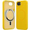 kwmobile Custodia Magnetica per Apple iPhone 17e / iPhone 16e - Cover Compatibile con MagSafe - Cover Morbida in Silicone con Magnete - Giallo radiante