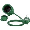 HuaLiSiJi Prolunga Corta Schuko 90 Gradi 16A 250V Mini Prolunga Schuko IP44 per Esterno o Interno, Casa, Ufficio (Verde, 2m)