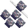 FINTIE 4 Pezzi Portapenne Autoadesivo Compatibile con Apple Pencil Pro, Apple Pencil (USB-C) & 2a/1a Gen e Penna Stilo - Elastico Pen Holder per Tablet, Notebooks, Calendario, Hibiscus