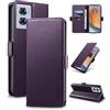 Yunubeyii Cover Libro per Motorola Moto Edge 50 Fusion,Viola