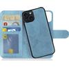 MyGadget Cover per iPhone 15 - Custodia Libretto Magnetica - Custodia Portafoglio Flip Wallet Case - Porta Carte in Similpelle PU Removibile Blu chiaro