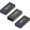 Ksywydu 3 Pezzi Adattatori da USB C a 3.0,USB 3.1 femmina a 3.0 femmina,OTGs DataSync Convertitori Trasferimento Dati 10 Gbps Sincronizzazione Dati Super Veloce per Laptop,Tablet,Smartphone,Alimentazione