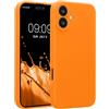 kwmobile Cover per iPhone 16 Plus Custodia - Back Case per Smartphone in Silicone TPU - Protezione Gommata - Arancia fruttata