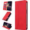 KANVOOS Cover per iPhone 16 Plus, Cover a Libro Portafoglio in Pelle PU [Porta Carte] [Magnetica], Antiurto Flip Case Custodia per iPhone 16 Plus (Rosso)