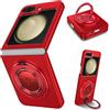 ZHOZEXIN Compatibile con Samsung Galaxy Z Flip 5 Custodia, Anello Rotante Magnetico Protezione Antiurto per Samsung Galaxy Z Flip 5 5G, Custodia Pieghevole e Sottile (Rosso)