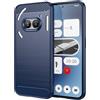owlhold Cover per Nothing Phone 2A, Custodia Spazzolata e Fibra di Carbonio Morbido Silicone TPU Slim Fit Case, Antiurto, Antigraffio, Antiscivolo, Protezione Grado Militare, Blu