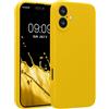 kwmobile Cover per iPhone 16 Plus Custodia - Back Case per Smartphone in Silicone TPU - Protezione Gommata - Giallo radiante