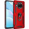 Max Power Digital Cover per Xiaomi Mi 10T Lite con Girevole Anello 360 Gradi Custodia Magnetica Antiurto Rigida Resistente Protettiva Case Bumper Ring (Xiaomi Mi 10T Lite, Rosso)