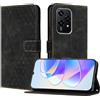 YIRRANZD Custodia per Honor 200 Lite, Cover a Libro in Pelle PU con Slot Cart e Silicone TPU Bumper, Flip Caso Portafoglio Cover per Honor 200 Lite 5G (Nero)