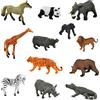 Daelesr 12 Pezzi Animali Giungla Giocattolo per Bambini, Set di Figure Animali Selvatici in Miniatura, Statuette Animali Safari Realistico