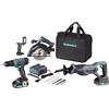 Denali Marchio Amazon - Denali SKIL kit con trapano, seghetto alternativo, sega circolare e faretto da 18V (20V max), include due batterie da 2.0Ah e caricabatteria, Blu