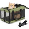 Conlun Gatti Box adatto per aeroplano, trasportino per cani con guinzaglio interno, trasporto per gatti e cuccioli di piccole e medie dimensioni fino a 7 kg, borsa da viaggio pieghevole - verde, M