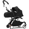 Stokke YOYO3 Frame (Bianco) con 0+ Newborn Pack (Nero) - Include materasso, allacciatura a 5 punti, capottina estendibile, tracolla imbottita, e borsa protettiva per il trasporto