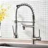 AIMADI Rubinetto Cucina con Doccia, Miscelatore Girevole 360°, Rubinetto a Molla a Spirale, Rubinetto Lavello, Rubinetto a Molla a Spirale, Nichel Spazzolato