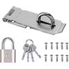 YAVO-EU Lucchetto in Acciaio Inox Hasp，4 Pollice 304 In Acciaio Inox Lucchetto Hasp Latch Serrature con Lucchetto con Viti Chiusura Lucchetto per Camera da Letto, Garage, Armadio