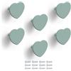 Poliplast - Set da 6 Maniglie, Design a Cuore, Modello 313, per Bambini, Verniciato a mano, Colore Verde salvia