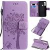 Dedux Portafoglio Custodia per Xiaomi Redmi Note 8T, Cover per a Farfalla con Fiore di Rosa in Rilievo [Funzione Stand] [Slot Cart] [Chiusura Magnetica]. Oro Rosa