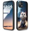 WBWONE Cover per Xiaomi Mi 11 Lite 5G / 4G / 11 Lite 5G NE, Slim Modello di Gatto Carino Custodia, Bordo in TPU Bumper in Silicone Protettiva Case - Gatto nero